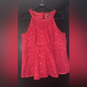 Red lace torrid peplum blouse